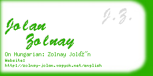 jolan zolnay business card